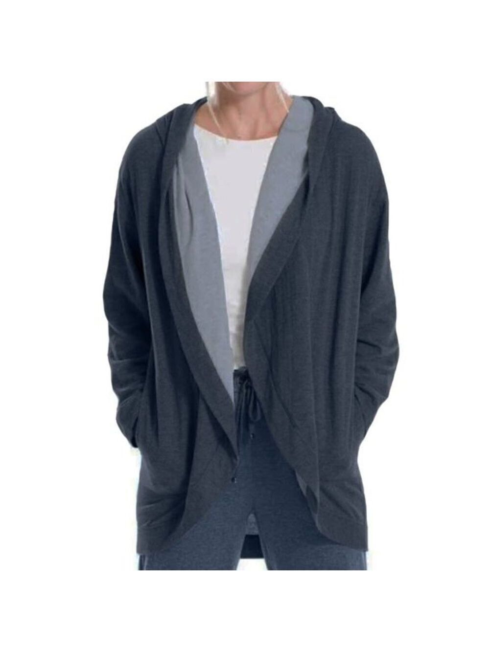 MAX Studio BNWOT XSmall Blue Hoodie Cardigan Sweater NEW Open Front